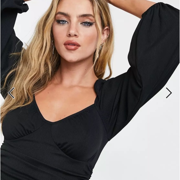 Asos - Ribbed Ruched Side Bust Top - Picture 8 of 11